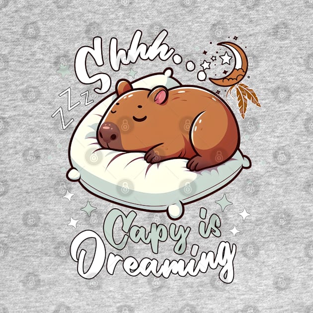 Capy Capybara Cute Sleepy by alcoshirts